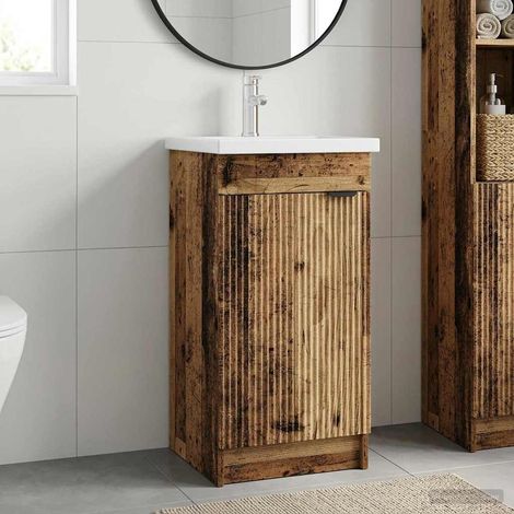 Vanidad de baño con lavabo Madera envejecida 42 x 40 x 84,5 cm
