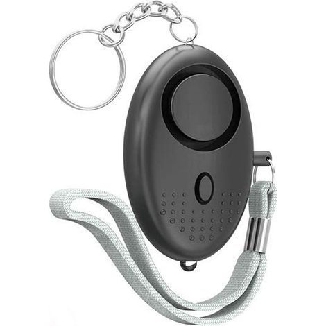 Alarme Personnelle, Anti Agression Porte-Clés - 130dB Alarme de Poche de Sécurité d'urgence avec Lumière LED - Avertisseur de Prévention pour Les Femmes et Enfants (Noir) (1/5)