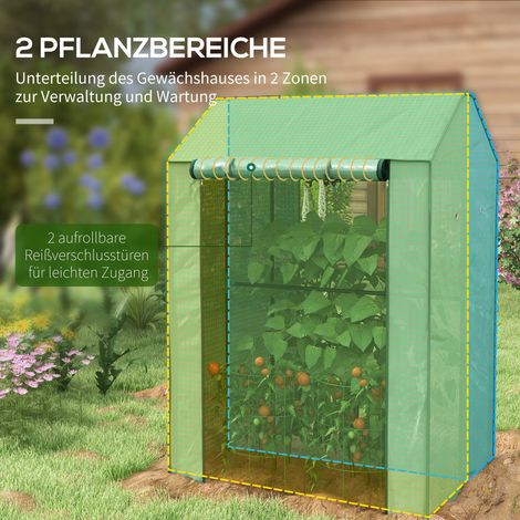Serre de jardin tunnel, abri végétal résistant aux intempéries, porte enroulable, 100x80x150 cm, vert (1/5)