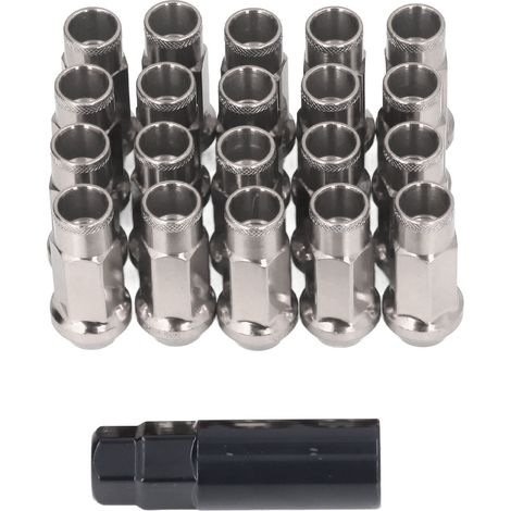 Lot de 20 écrous de roue métalliques M12x1,25, accessoires de voiture universels, de rechange pour Mitsubishi, noirs (1/5)