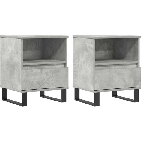 Maison Exclusive - Nachttische 2 Stk. Betongrau 40x35x50 cm Holzw