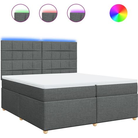 Maison Exclusive - Giroletto a Molle con Materasso Grigio Scuro 200x200 cm Tessuto (1/5)