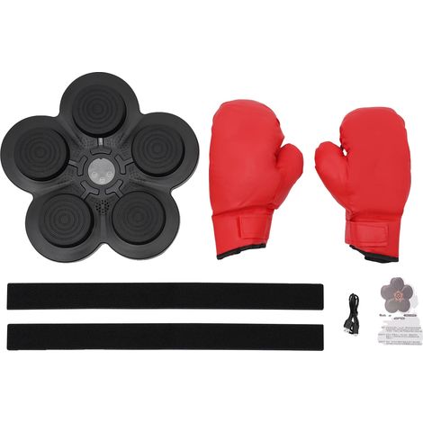 Machine d'entraînement de boxe musicale, connectivité Bluetooth, vitesses réglables, noir (1/2)