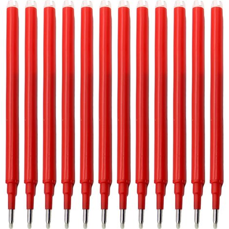 12 Recharge Stylo 0,5mm Rouge Effaçables pour Stylo Pilot Frixion - Encre Thermosensible Compatible avec les Frixion, Usage Quotidien et Professionnel ﻿