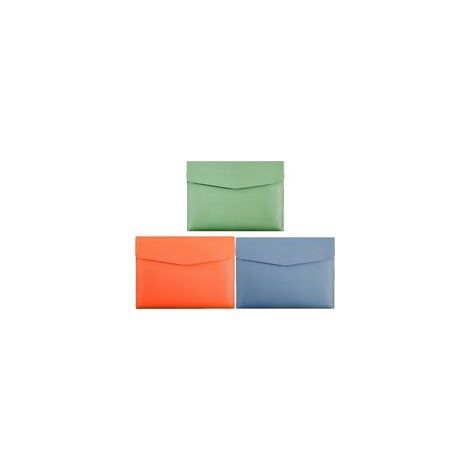 Set di 3 raccoglitori espandibili in similpelle formato A4, portadocumenti, organizer portatile con chiusura a bottone - Crezuo