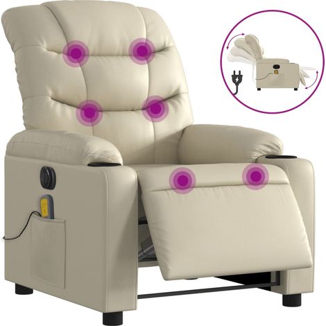 Maison Exclusive - Massagesessel Elektrisch Creme Kunstleder