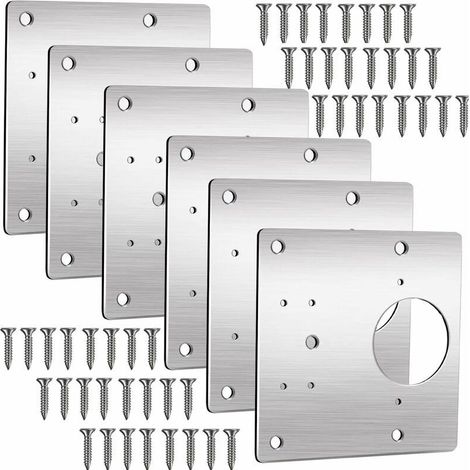 Placa de reparación de bisagras para muebles – kit de 6 piezas, dimensiones de 9,9 cm, compatible con puertas de armarios y gabinetes de cocina.