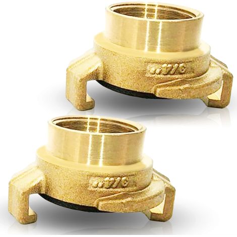 Raccord rapide Geka 3/4ʺ laiton - Lot de 2 Filetage femelle G3/4 Compatible et tuyau d'arrosage Étanche Eau potable 10 bar / 120 °C (1/5)