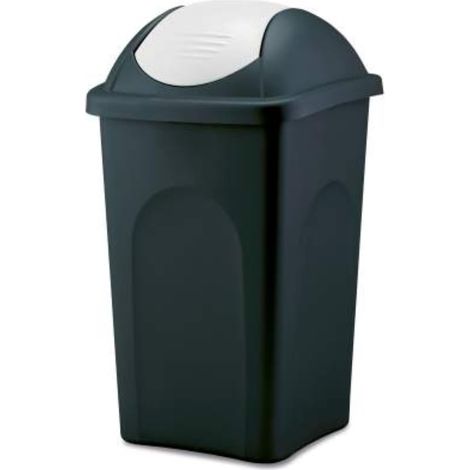 Pattumiera basculante 30 Nero/Bianco bidone contenitore raccolta indifferenziata per casa pub locali giardino bar hotel bagno (1/4)