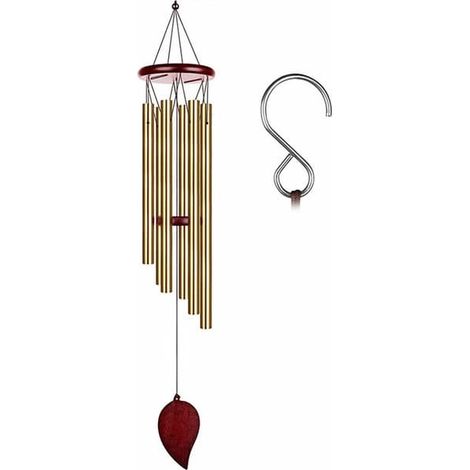 Carillon éolien argenté à 6 tubes, à suspendre au mur ou à la porte, pour la décoration de la maison, du jardin ou de l'extérieur.