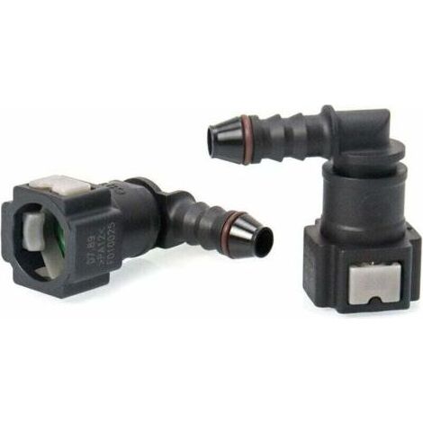Connecteur durite essence 90° plastique 7,89mm – Lot de 2 – Installation rapide sans outil (1/5)