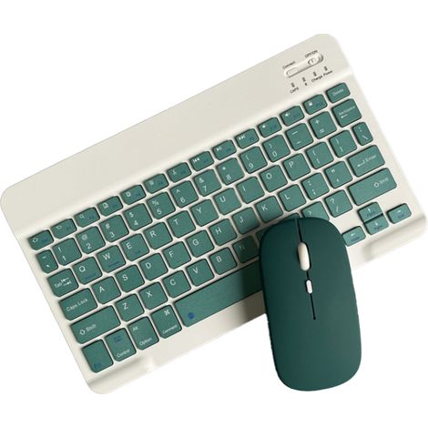 Ensemble clavier et souris Bluetooth rechargeable, ultra-fin, portable et compact, sans fil, compatible avec tablettes Android, Windows, iPad et iOS. (1/5)