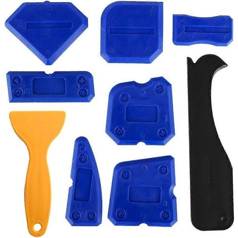 9 pièces Spatule à Colle en Verre pour Joints de Fenêtres, Portes et Murs - Outil de Finition (1/4)
