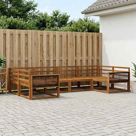 Ensemble de canapés d'extérieur 6 pcs Naturel vidaXL (1/5)