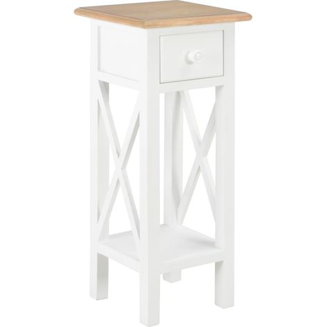 vidaXL Side Table White 27x27x65,5 cm Wood