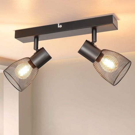 Plafonnier LED Orientable E14, Spots Maille Métallique Industriel Cuisine Chambre (1/5)