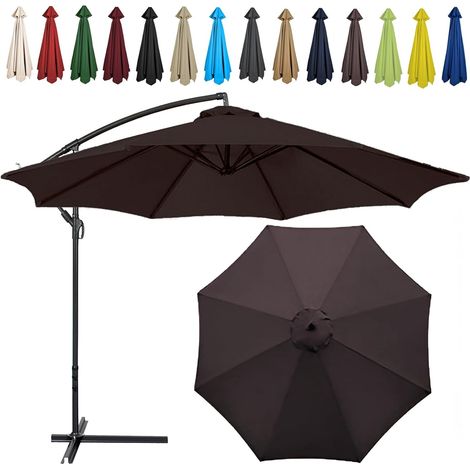 Auvent De Remplacement pour Parasol , Toile De Parasol Déporté Remplacement Pour Cour, Jardin, Plage, Protection UV,6ribs-250cm,Bleu Royal