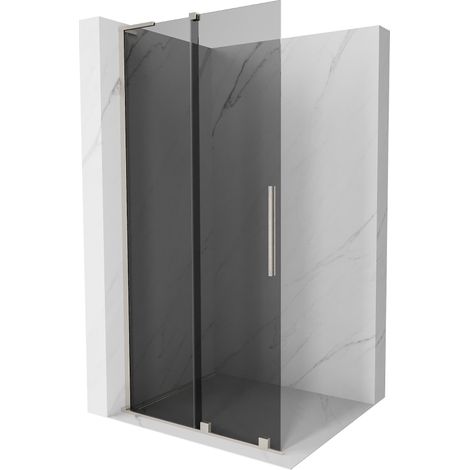 Mexen Velar L paroi de douche coulissante Walk-in 120 x 200 cm, graphite 8 mm, nickel brossé - 871-120-003-43-97 (1/5)