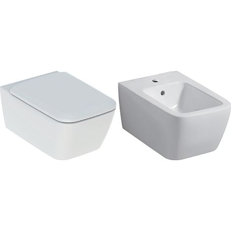 Geberit iCon Square Set Sanitari Sospesi Filo Muro con Fissaggio Nascosto Rimfree (1/2)