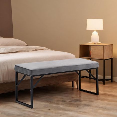 Table de chevet coloris gris foncé 100 x 35 x 47 cm (1/5)