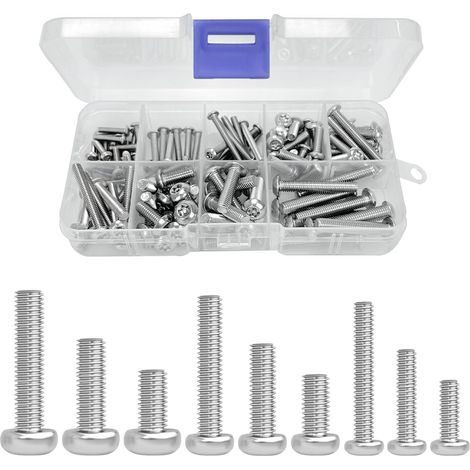 Lot de 115 vis à tête bombée Torx en acier inoxydable A2 avec six pans creux, M3/M4/M5, vis de sécurité antivol ISO 7380 (1/5)