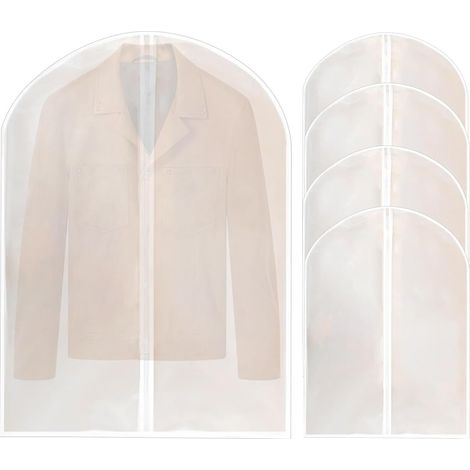 Bolsas protectoras para camisas, trajes y chaquetas, 60 x 100 cm, 5 unidades (cremallera blanca) (1/5)