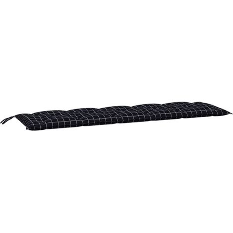 Maison Exclusive - Gartenbank-Auflage Schwarz Karomuster 180x50x7
