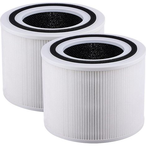 Lot de 2 filtres de rechange pour purificateur d'air Levoit Core 300 et Core 300S VortexAir, filtre HEPA H13 Core 300-RF Blanc (1/4)
