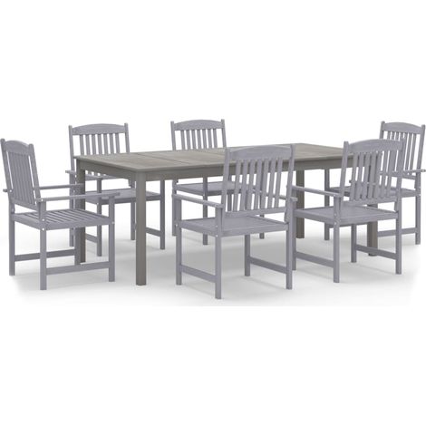 Maison Exclusive - Set da Pranzo da Giardino 7 pz Legno Massello di Acacia Grigio