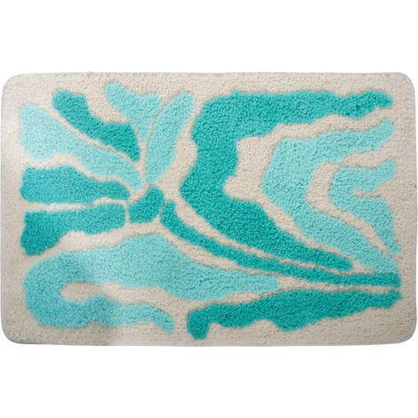 Alfombra de baño de microfibra DAISY 50x80cm Azul Spirella (1/4)