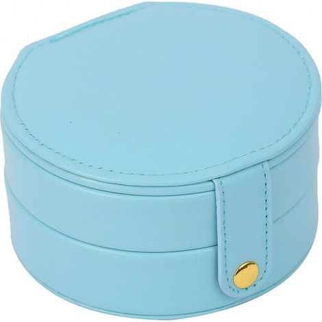 Boîte à bijoux en cuir multicouche avec boîte à bijoux(bleu clair) (1/5)