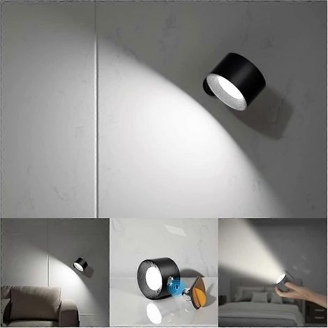 Applique murale rechargeable à intensité variable, commande tactile, mode de luminosité blanc chaud/blanc. (1/5)