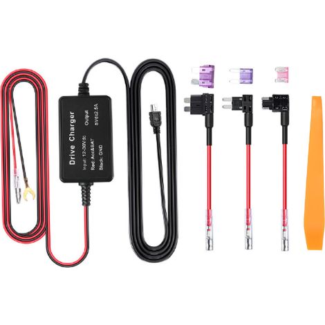 Kit de câblage de caméra de tableau de bord, MINI adaptateur USB, haute sécurité 12V-30V à 5V, largement pour miroir, navigateur GPS, détecteur de Radar (1/5)