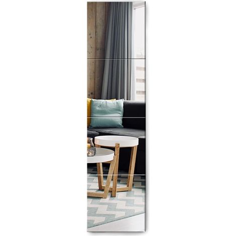 4 Pieces Glass Wall Mirrors 30x30cm HD Frameless Square Mirrors for Bathroom, Kitchen, Entryway and Living Room (1/5)