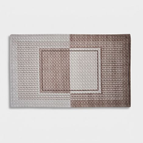 Tappeto bagno in velluto trapuntato antiscivolo 60 x 110 Lario - Beige (1/2)