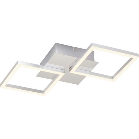Plafonnier LED avec couleur de lumière blanc chaud, orientable, 5,5 watts chacun, 500 lumens chacun, plafonnier LED, lampe de cuisine, 47x22,6x7,3 cm, chrome-aluminium (1/5)