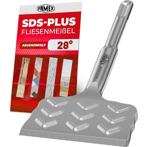 FAMEX 8342 Burin à carrelage SDS-Plus 75x165mm, Ciseau, extra large - haute qualité (1/4)