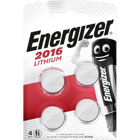Energizer – Pile bouton lithium CR2016 3V – Ø 20 mm × 1.6 mm – Pour appareils électroniques – Longue durée de vie