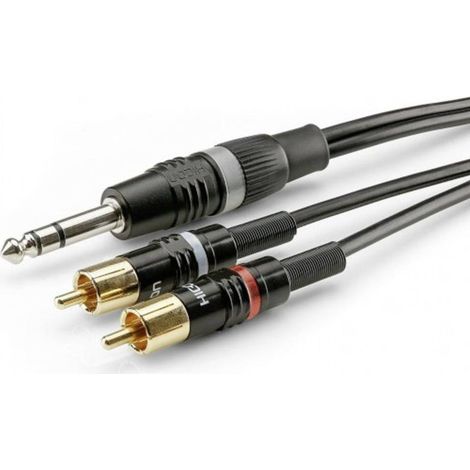 Sommer Cable HBP-6SC2-0150 Jack / RCA Audio Cavo [2x Spina RCA - 1x Spina jack da 6.3 mm (stereo)] 1.50 m Nero