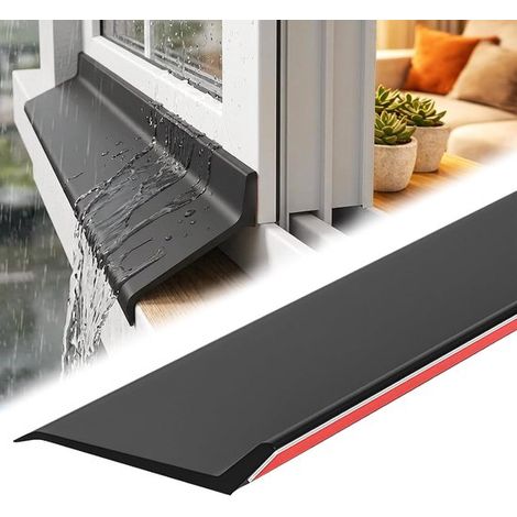 Regenschutzleiste für Fenster selbstklebend flexibel Gummidichtung Wasserschutz für Fenster Türen und Balkone gegen Wassereintritt schwarz 4 5 cm 3 (1/5)