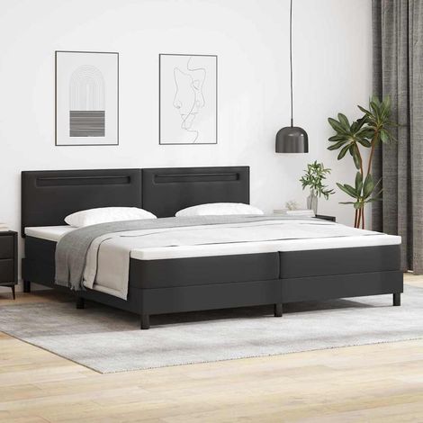 vidaXL Struttura letto con materasso Nero 200 x 200 cm Pelle sintetica