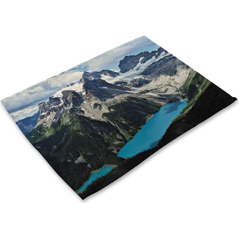 Sous-verre set de table motif paysage imprimé isolant chaleur polyester effet lin coton 42x32 cm FJ0017-2 1 pièce (1/3)