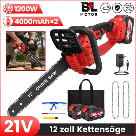 Elektro Kettensäge - 12" Schwert,2x21V Akku Kettensäge mit Kettengeschwindigkeit,werkzeuglose Kettenspannung (1/5)