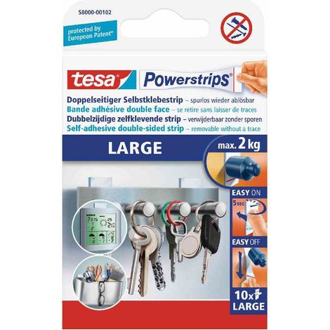 Selbstklebestrip Powerstrips® 58000 SB-Pack á 10 Strips L (20x50 mm) TESA (1/5)