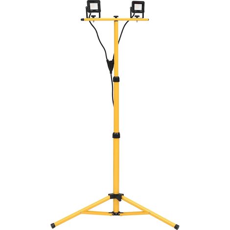 vidaXL LED Floodlight with Tripod 2x10 W Cold White
