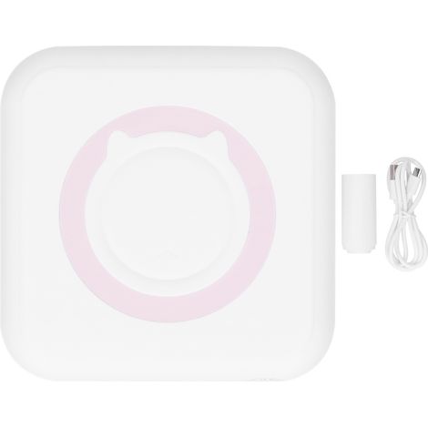 Mini Imprimante Thermique - Bluetooth 4.1 - Résolution 200 dpi - Largeur Papier 57 mm - Batterie Intégrée 1000 mAh - Pour Étiquettes et Notes - 1 Pièce