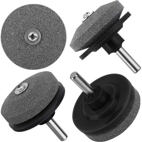 Affilatore per lame del tosaerba, 2 pezzi Affilatore universale per lame rotanti del tosaerba Mola per smerigliatrice da giardino per trapano elettrico Trapano manuale Kit di riparazione (1/4)