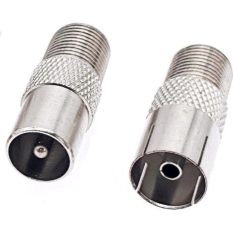 2 PCS F femelle vers TV mâle/9,5 mm femelle connecteur coaxial d'antenne TV, adaptateur coaxial RF d'antenne satellite, connecteur SAT pour câble d'antenne et satellite (1/5)