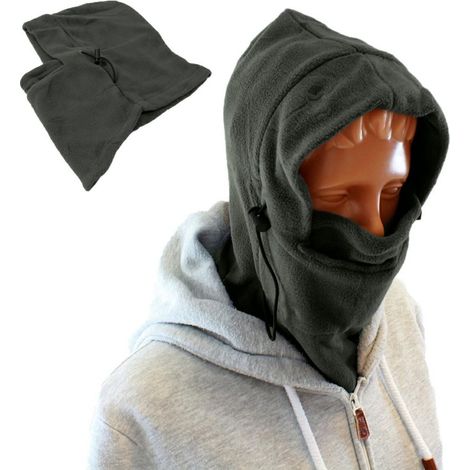 Écharpe, bonnet, cache-cou, cagoule polaire, gris (1/3)