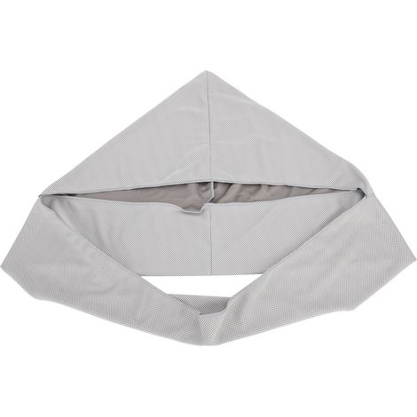 Serviette rafraîchissante en microfibre grise, en forme de U, ultra-respirante et anti-UV, protège du soleil par temps chaud, rafraîchissement instantané pour l'extérieur. (1/5)